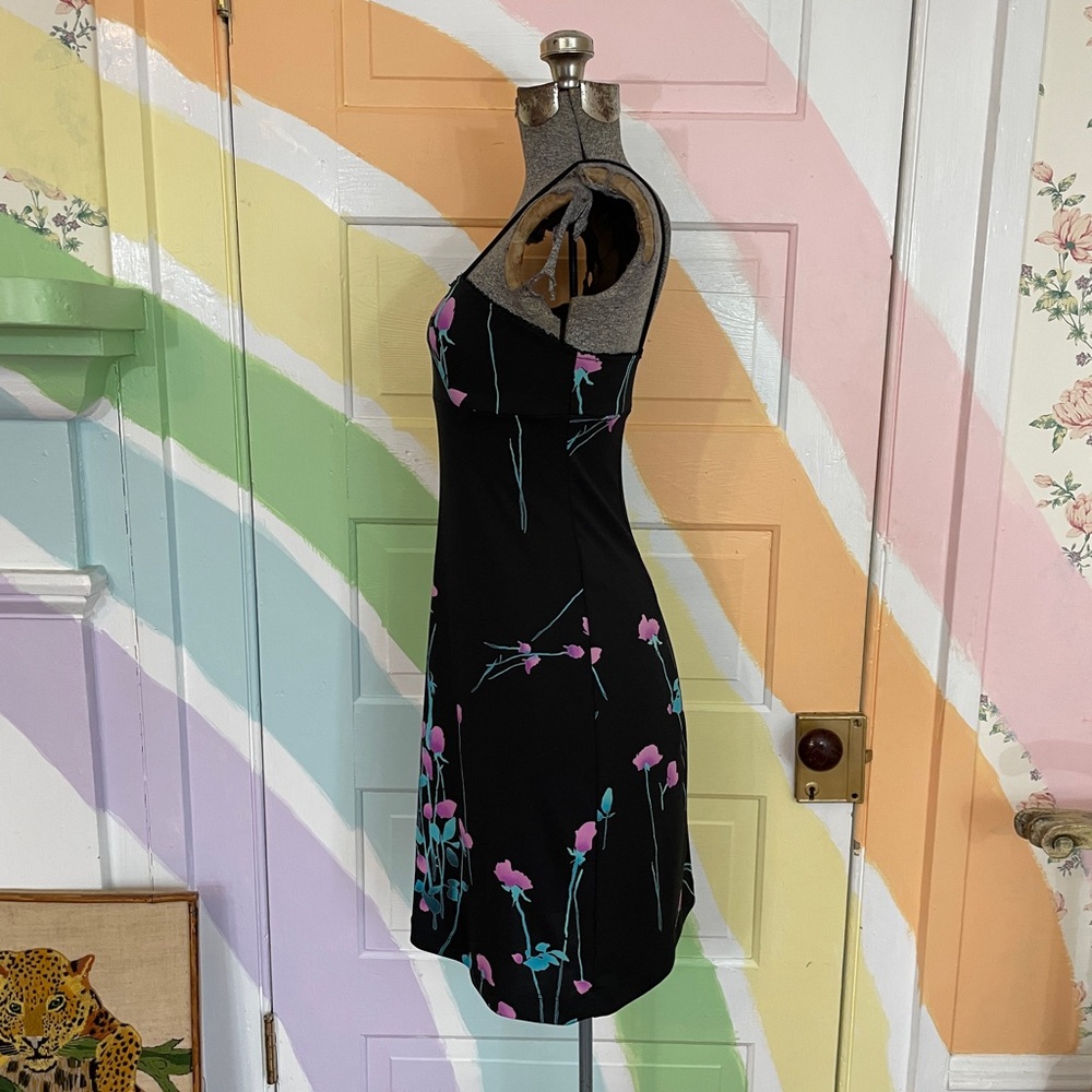 Vintage 90s BCBG Max Azria Floral Mini Slip Dress Sz S 💛🎀 Gothbabe - Picture 5 of 10